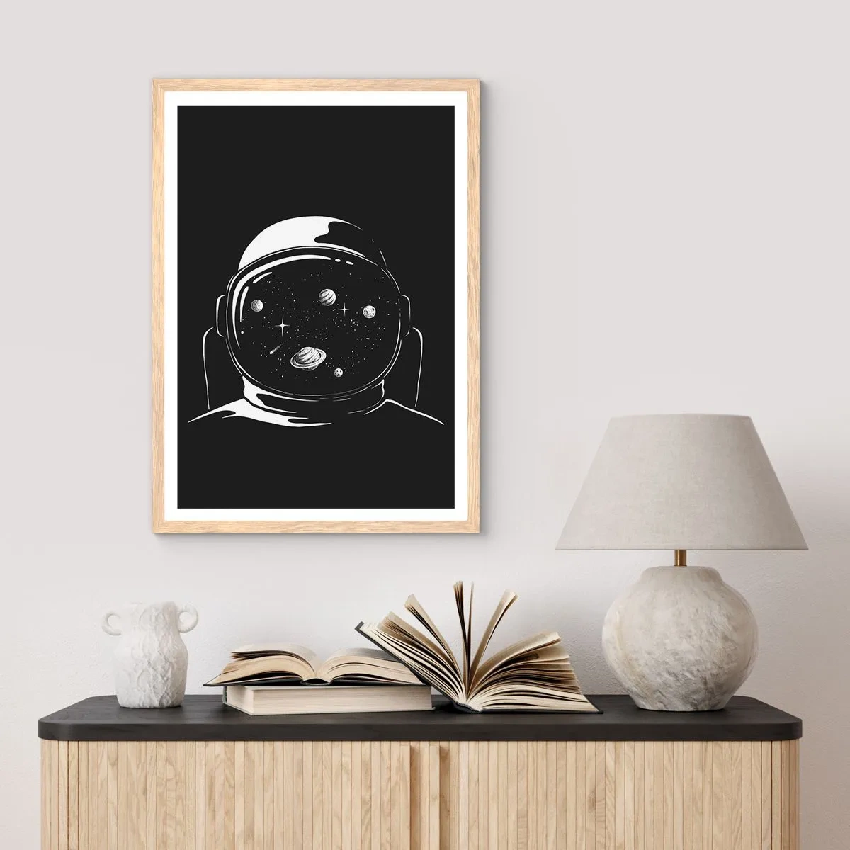 Pôster com moldura de carvalho claro - Bela Vista - 61x91 cm