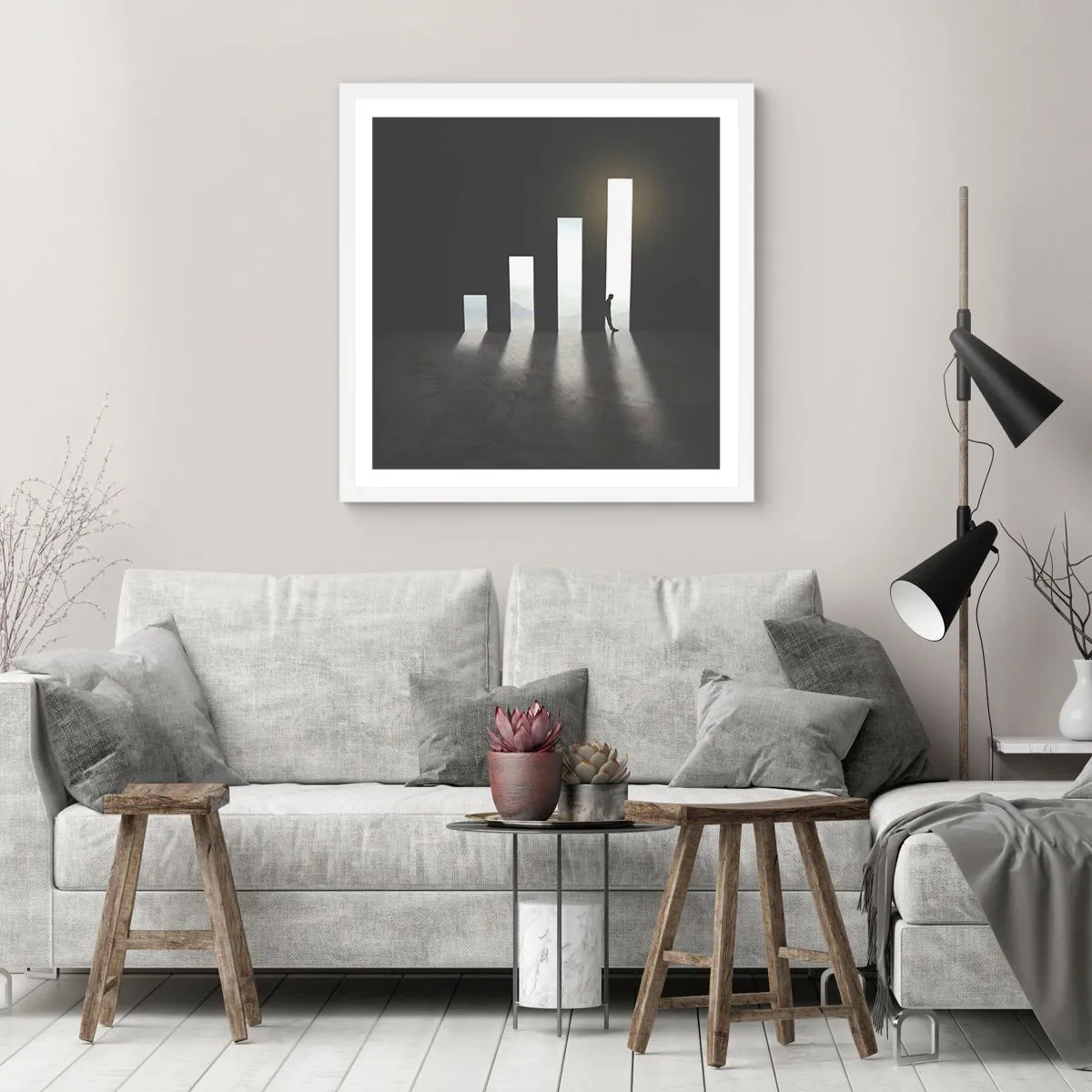 Pôster em moldura branca - Sucesso – impressão - 40x40 cm