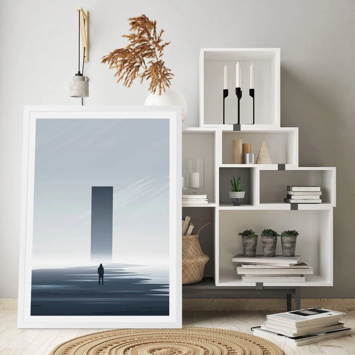 Pôster em moldura branca - Oportunidade ou ameaça? - 61x91 cm