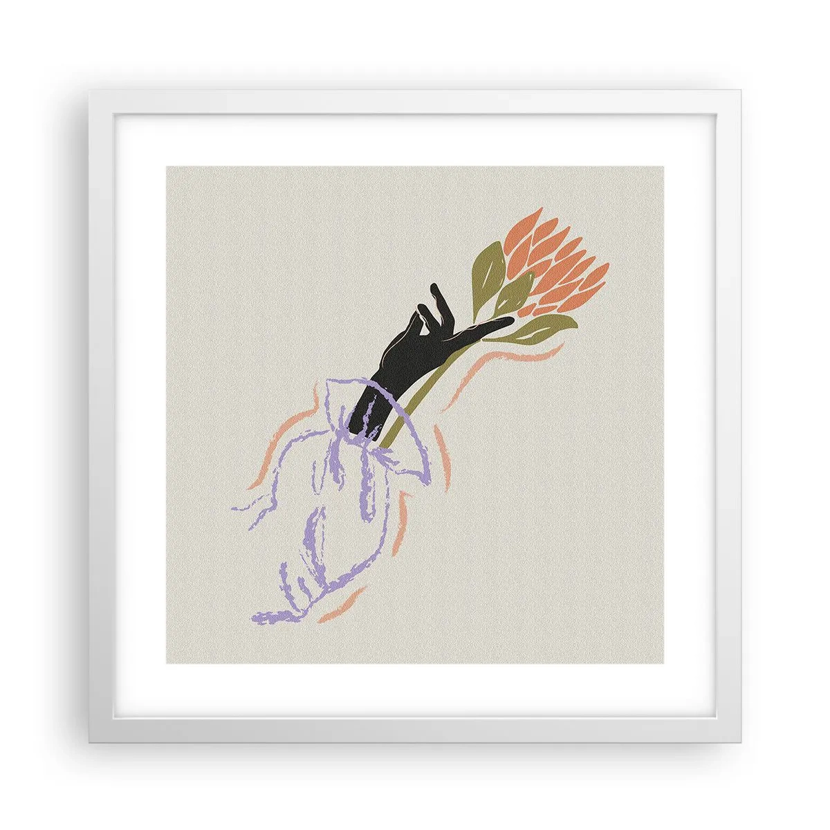 Pôster em moldura branca - Toque fraterno - 40x40 cm