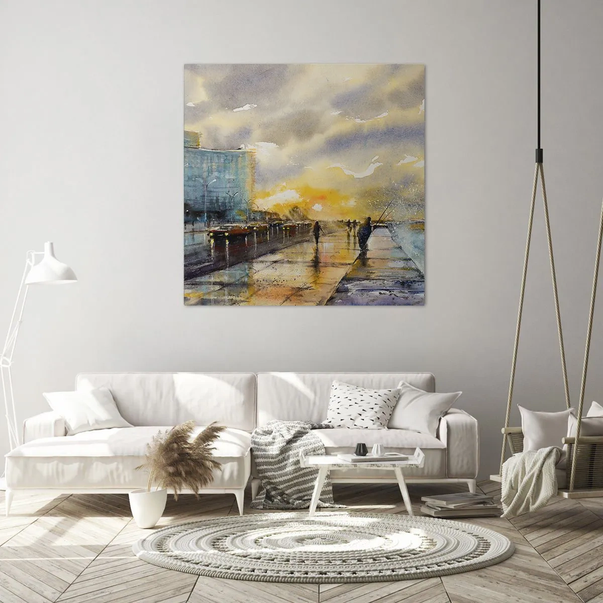 Quadro em tela - A vida na costa - 30x30 cm