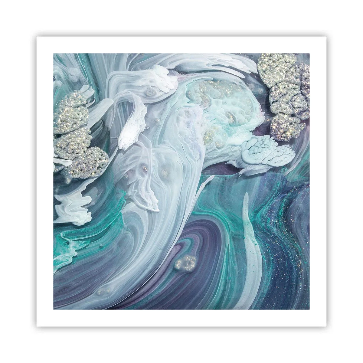 Pôster - Correntes de azul - 60x60 cm