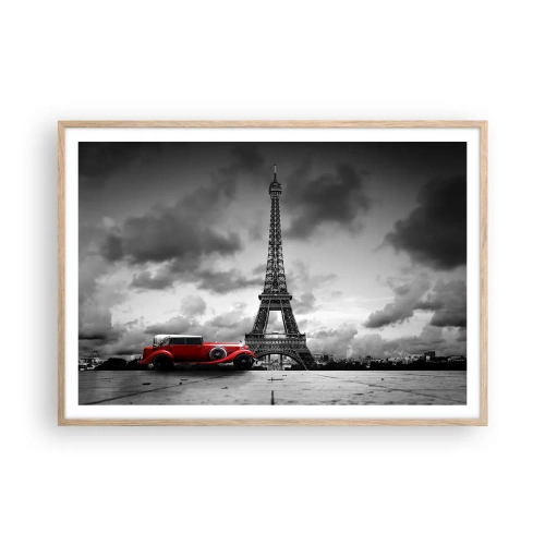 Pôster com moldura de carvalho claro - Não há muito tempo atrás em Paris - 100x70 cm