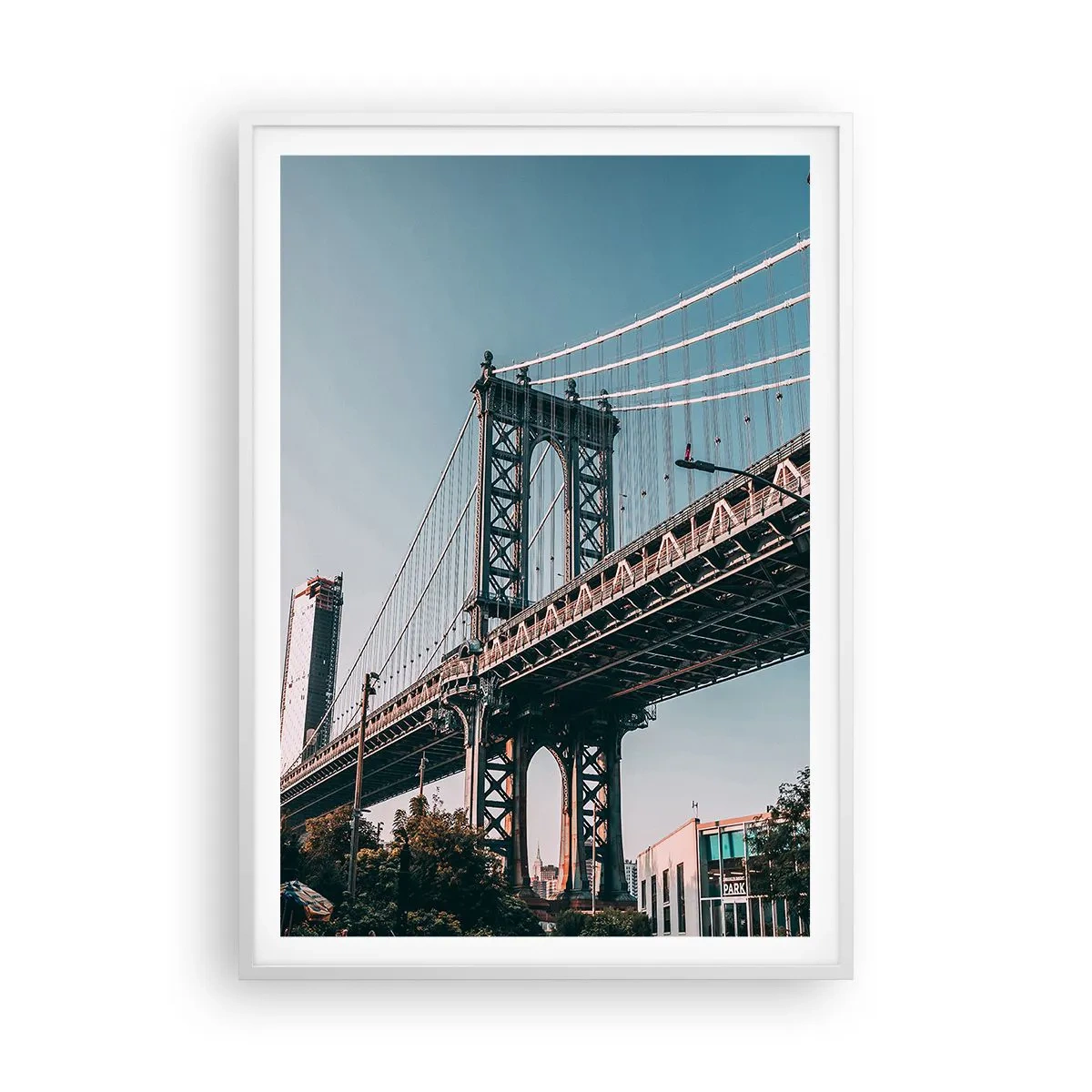 Pôster em moldura branca - Sobre as ondas da cidade - 70x100 cm