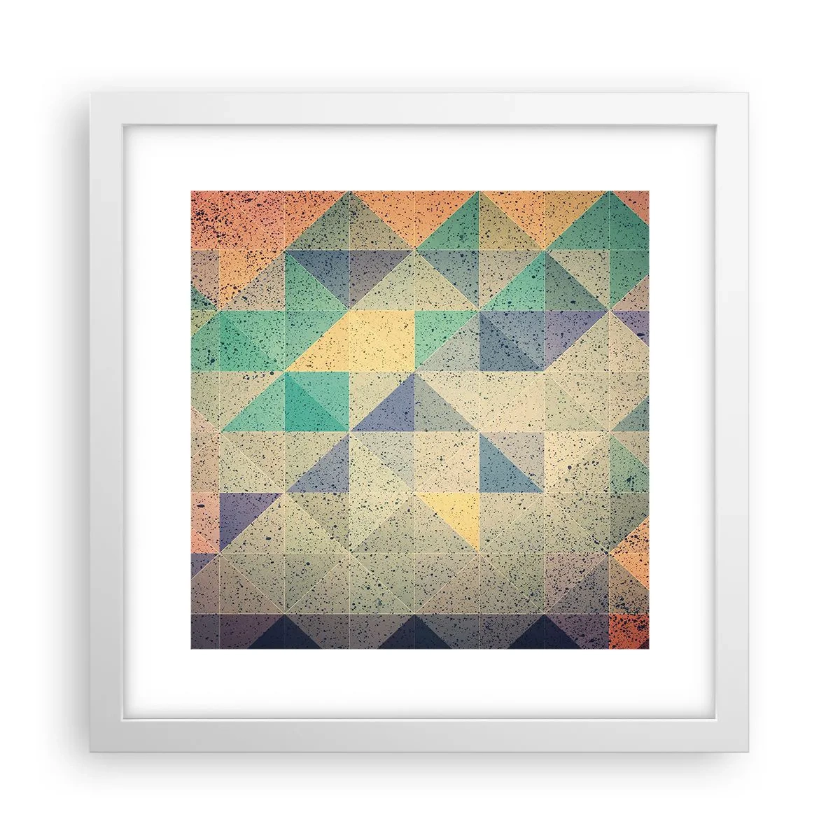 Pôster em moldura branca - República dos triângulos - 30x30 cm