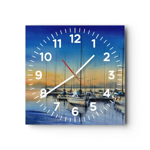 Relógio de parede - Relógio em vidro - Fim de um bom dia - 30x30 cm