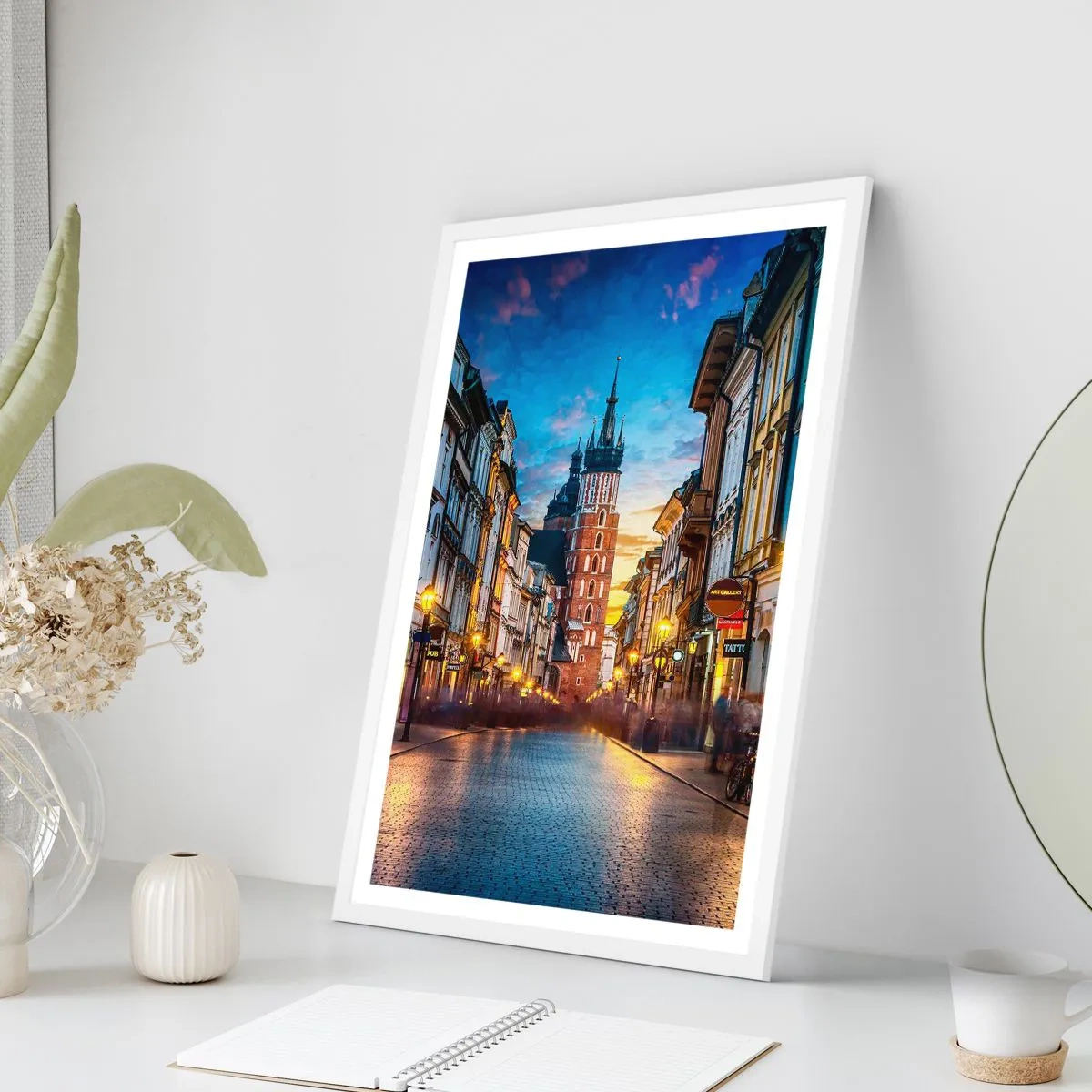 Pôster em moldura branca - O charme de Cracóvia - 70x100 cm