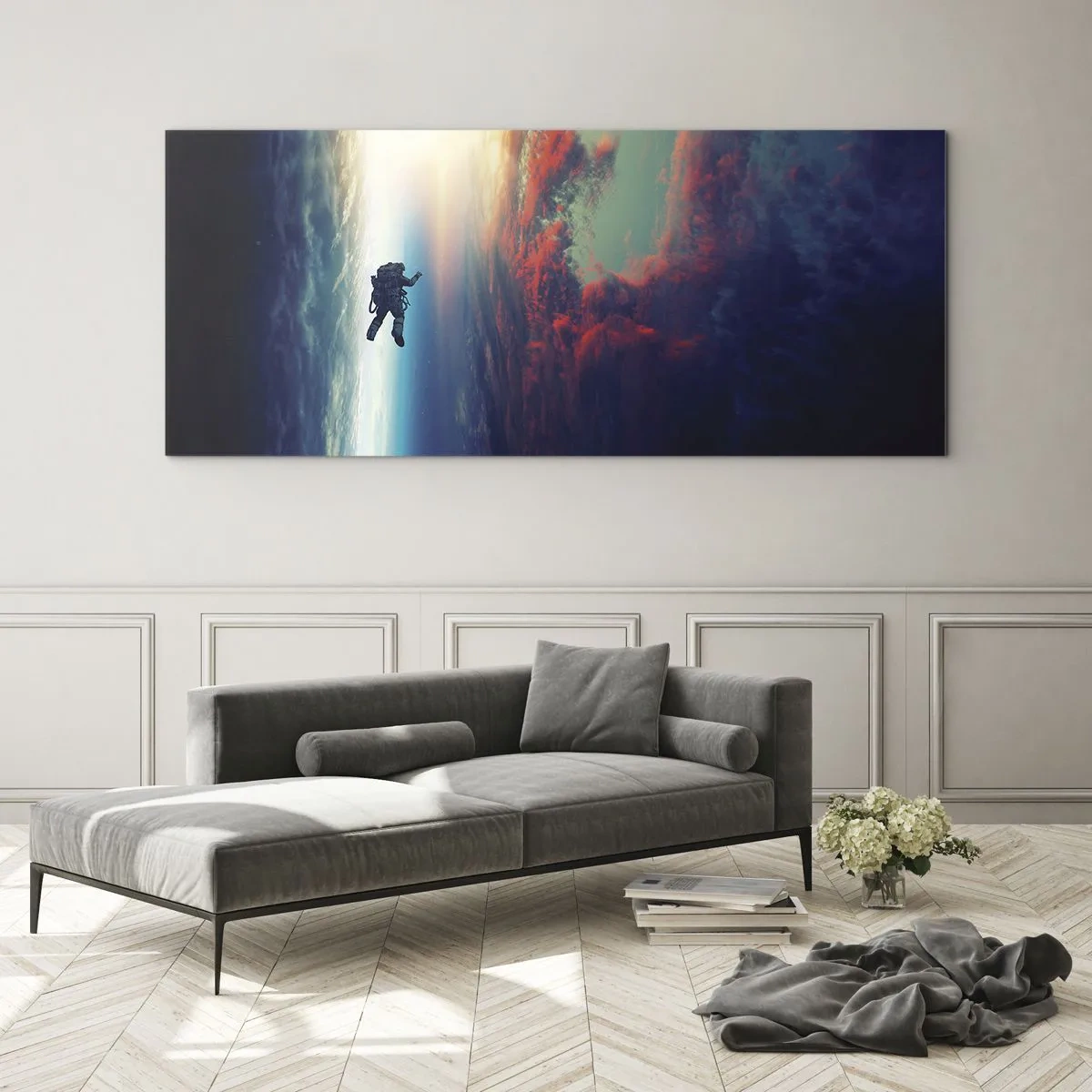 Quadro em vidro - Enfrentando o universo - 100x40 cm