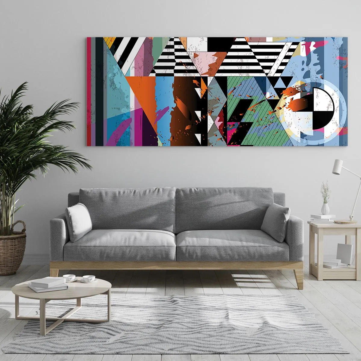 Quadro em vidro - Geométrica e organicamente - 100x40 cm