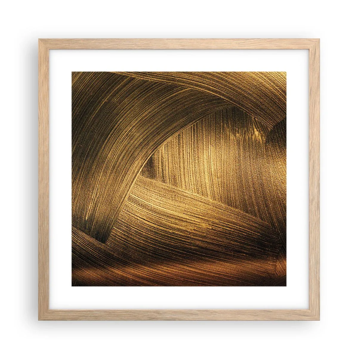 Pôster com moldura de carvalho claro - No labirinto dourado - 40x40 cm