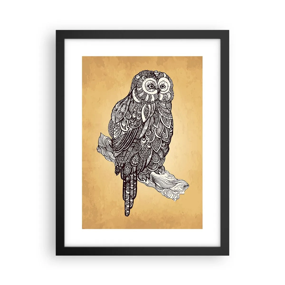 Pôster com moldura preta - Ornamentos intrincados de sabedoria - 30x40 cm