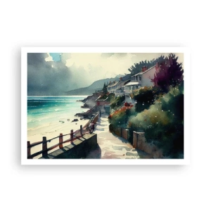 Pôster - Cidade mediterrânea - 100x70 cm