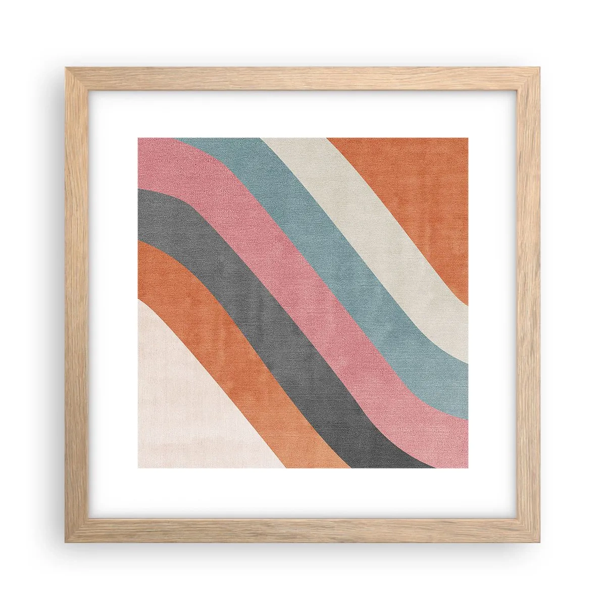 Pôster com moldura de carvalho claro - Composição diagonal – movimento - 30x30 cm