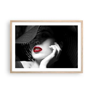 Pôster com moldura de carvalho claro - Um estudo em vermelho - 70x50 cm