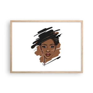 Pôster com moldura de carvalho claro - Doce como chocolate - 70x50 cm