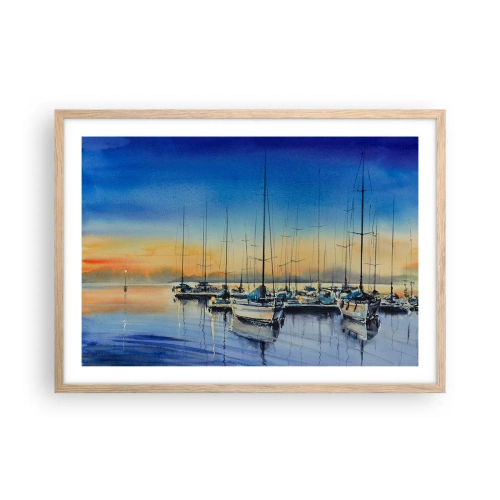 Pôster com moldura de carvalho claro - Fim de um bom dia - 70x50 cm