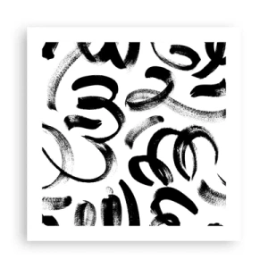 Pôster - Preto sobre branco - 50x50 cm