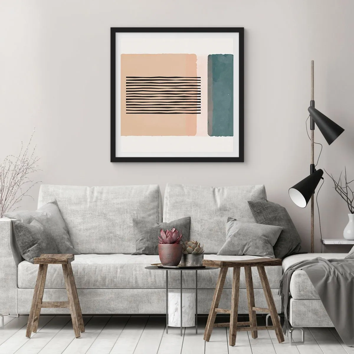 Pôster com moldura preta - Está tudo bem - 60x60 cm