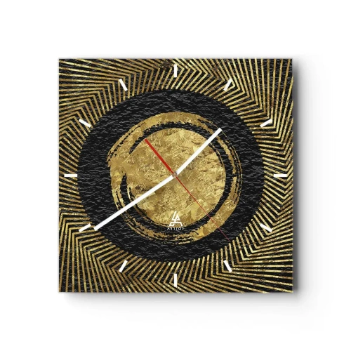 Relógio de parede - Relógio em vidro - Composição glamourosa - 30x30 cm