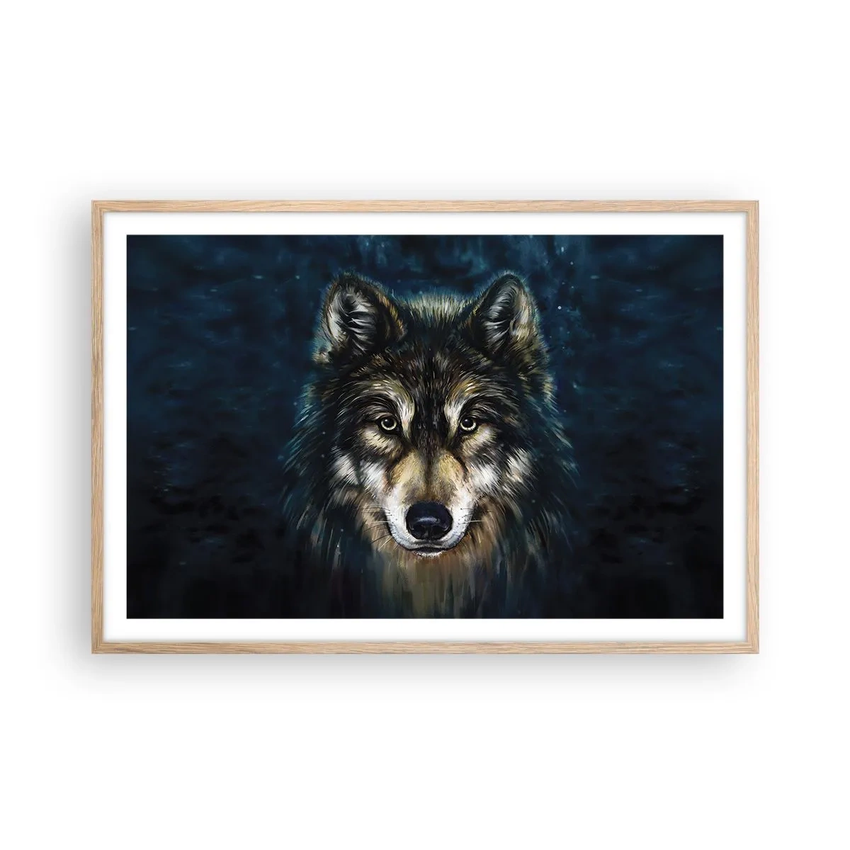 Pôster com moldura de carvalho claro - Alfa? E ómega - 91x61 cm