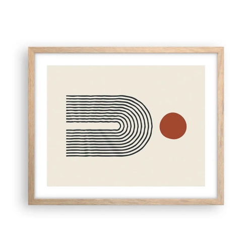 Pôster com moldura de carvalho claro - Magnetismo de formas e cores - 50x40 cm