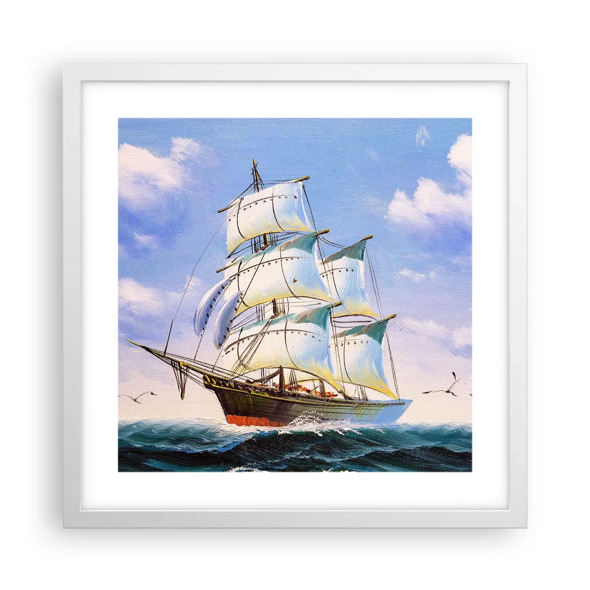 Pôster em moldura branca - Orgulhosamente com o vento - 40x40 cm