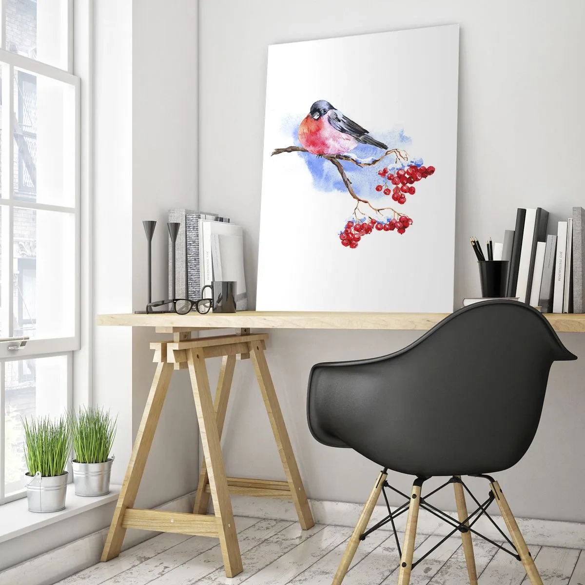 Quadro em vidro - Inverno a cores - 50x70 cm
