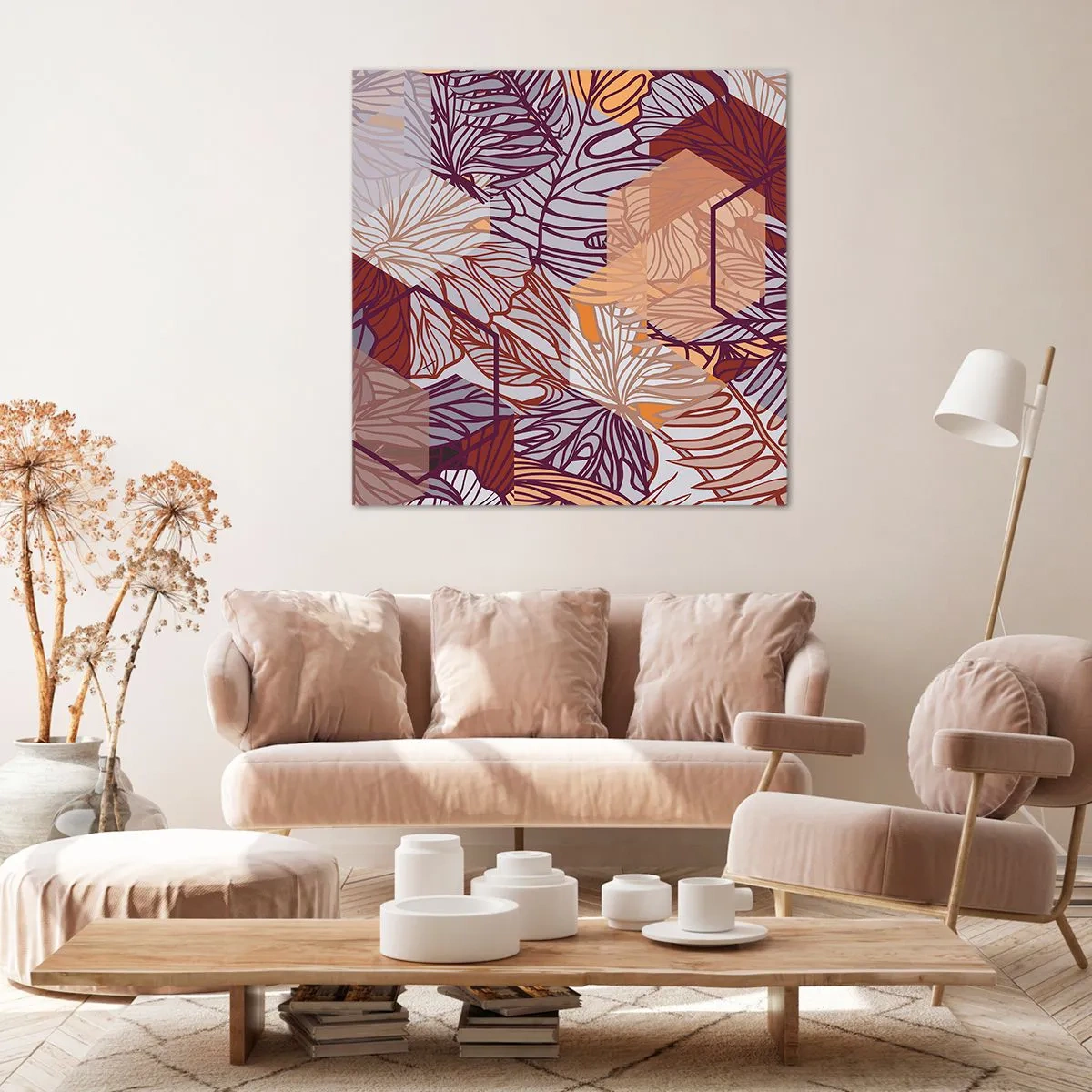 Quadro em tela - A impossível relação entre a geometria e a natureza - 40x40 cm