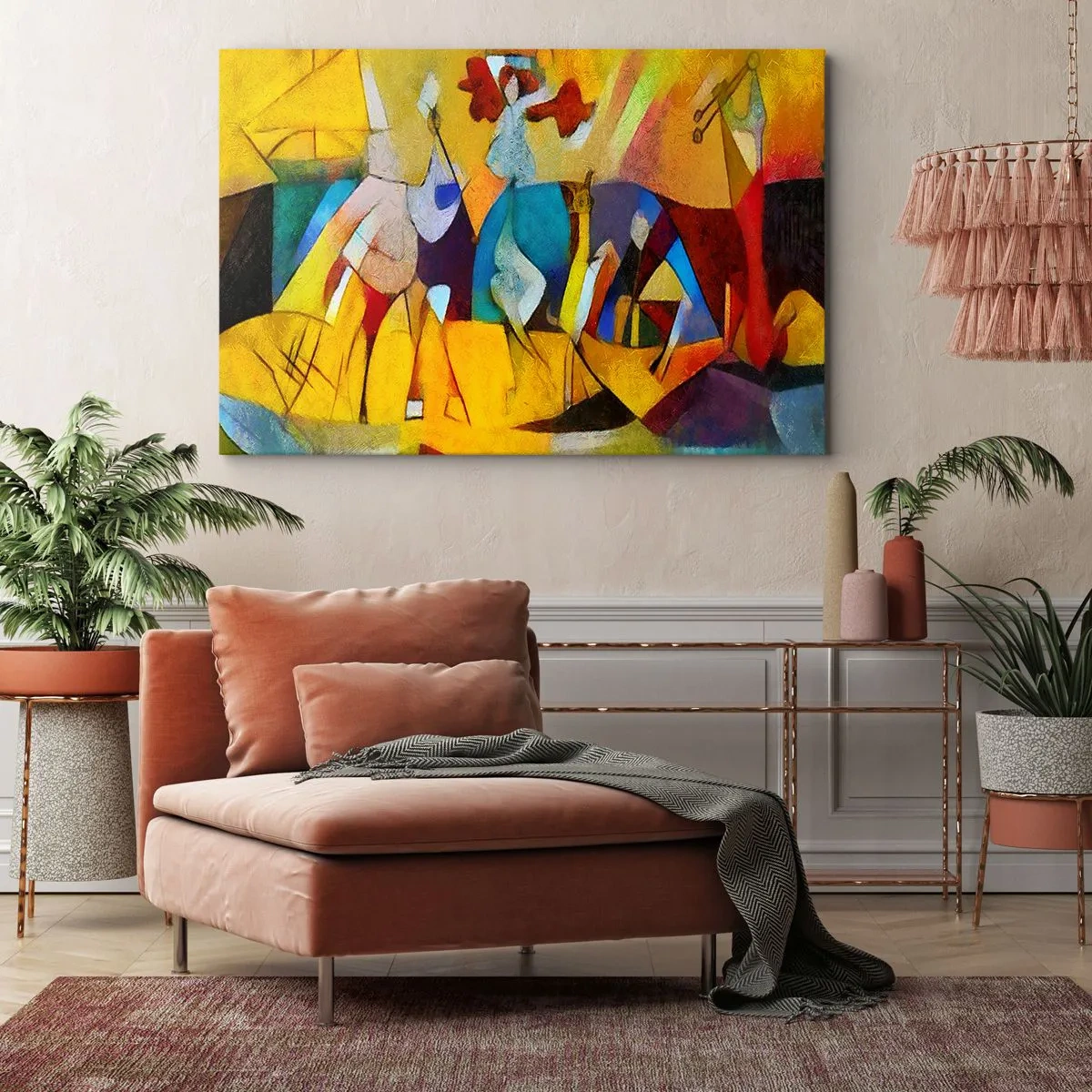 Quadro em tela - Sol - vida - alegria - 100x70 cm