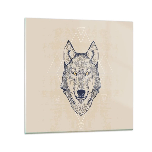 Quadro em vidro - Alfa com um olhar penetrante - 70x70 cm