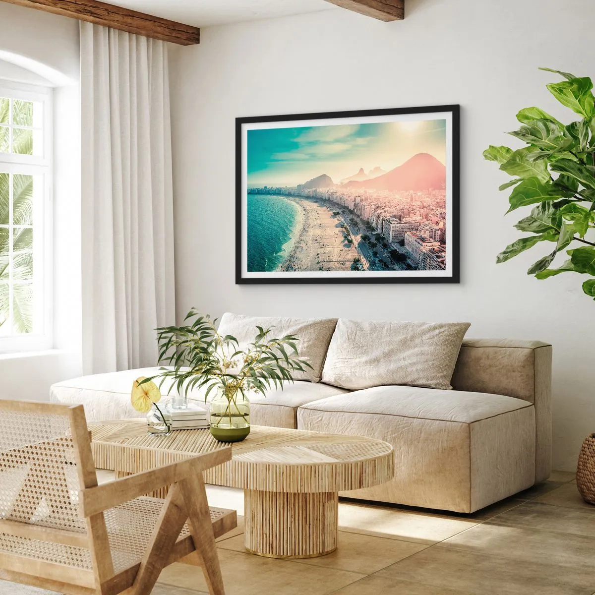 Pôster com moldura preta - Férias eternas no Rio - 70x50 cm