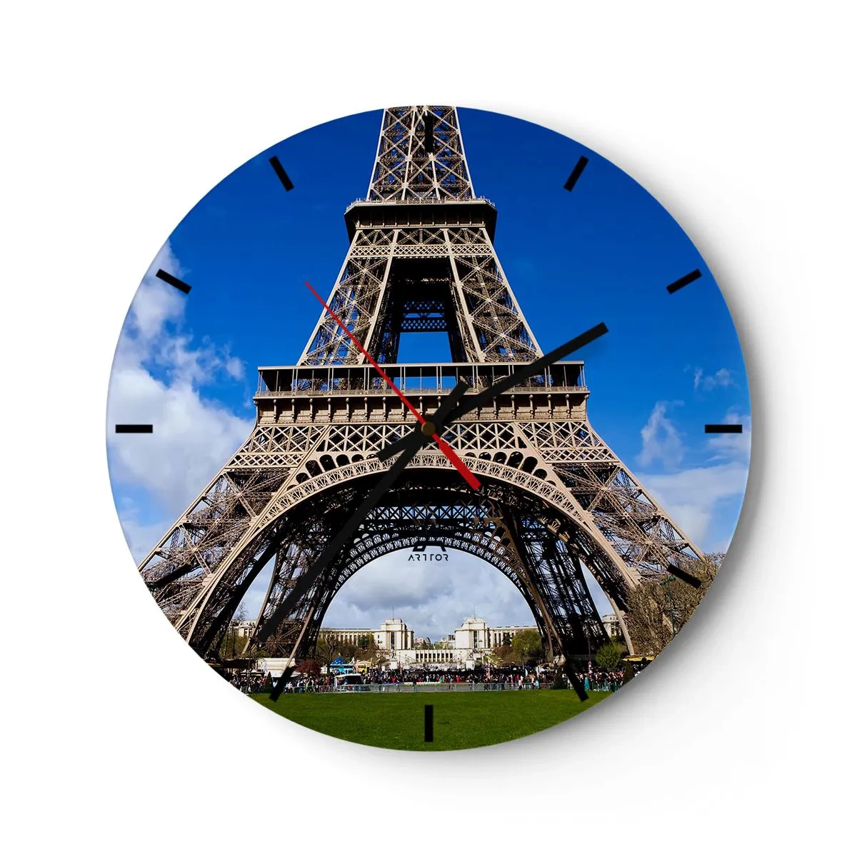 Relógio de parede - Relógio em vidro - Toda Paris aos seus pés - 40x40 cm