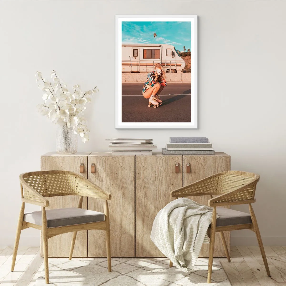 Pôster em moldura branca - Sorria, por favor! - 30x40 cm