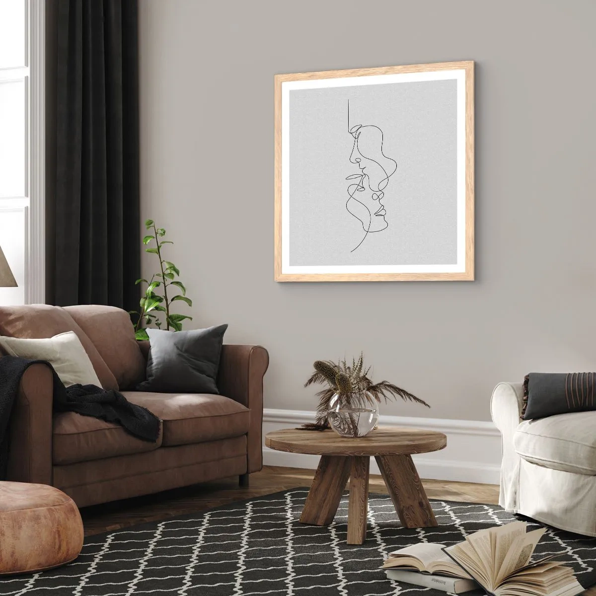 Pôster com moldura de carvalho claro - O calor dos desejos amargos - 40x40 cm