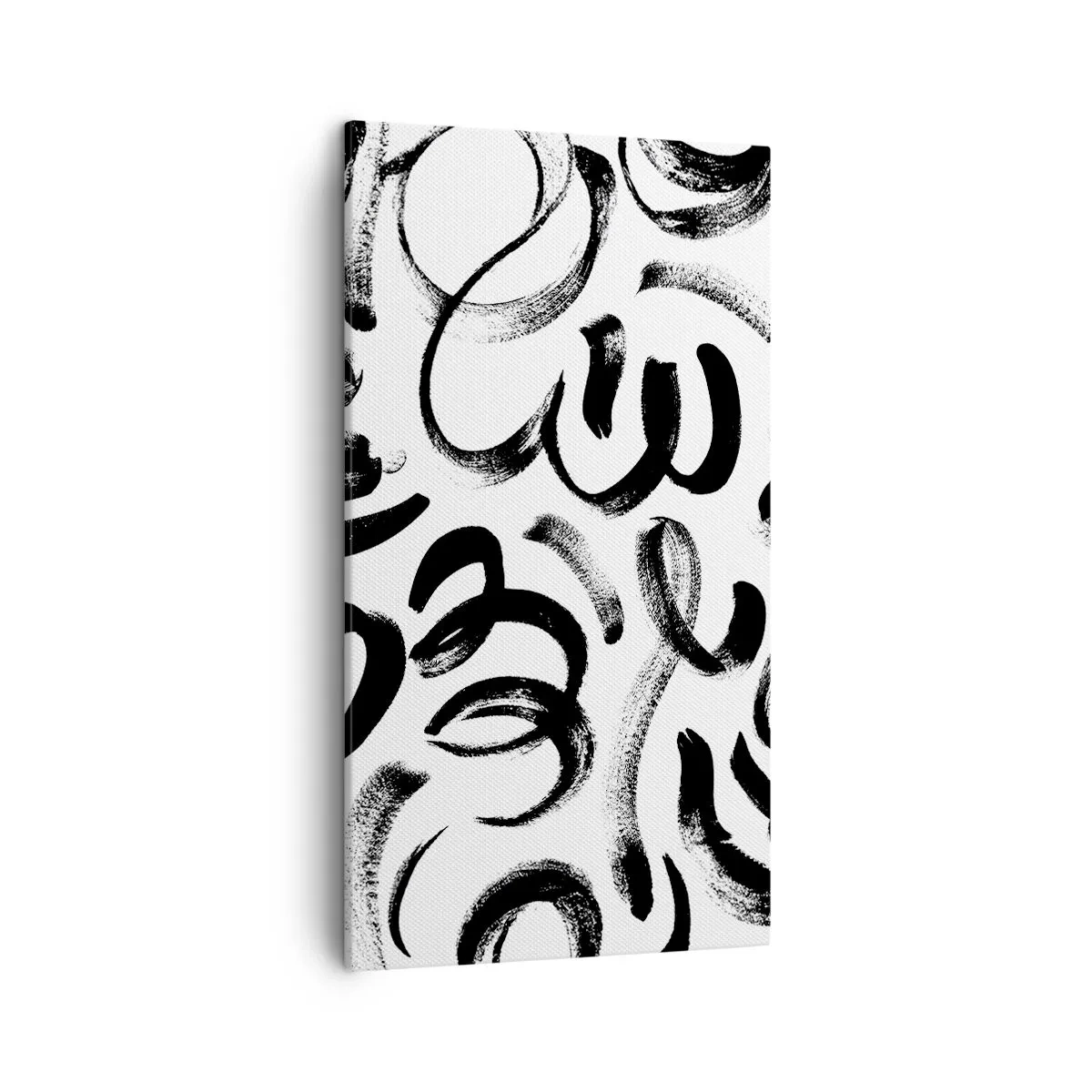 Quadro em tela - Preto sobre branco - 45x80 cm