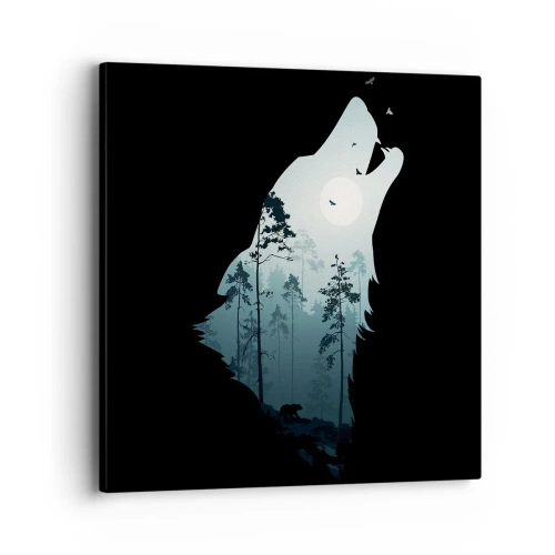 Quadro em tela - A voz da noite da floresta - 40x40 cm