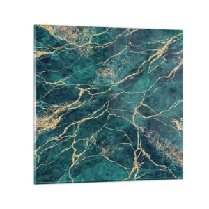 Quadro em vidro - Veia dourada - 40x40 cm