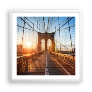 Pôster em moldura branca - Na Ponte Dourada - 50x50 cm