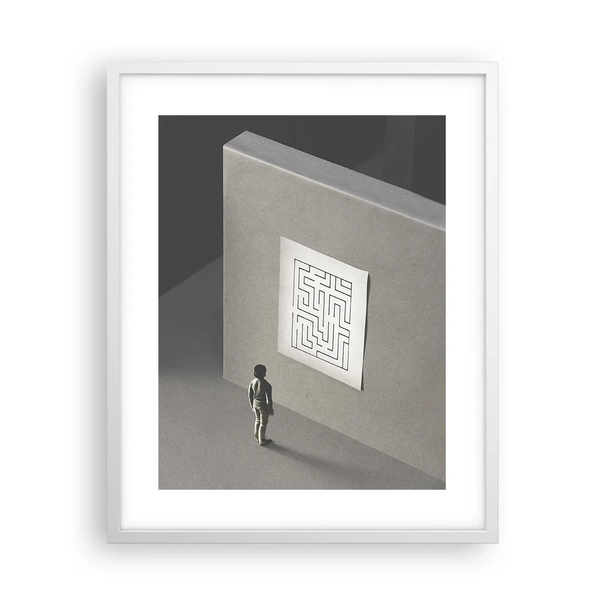 Pôster em moldura branca - Mas onde estou? - 40x50 cm