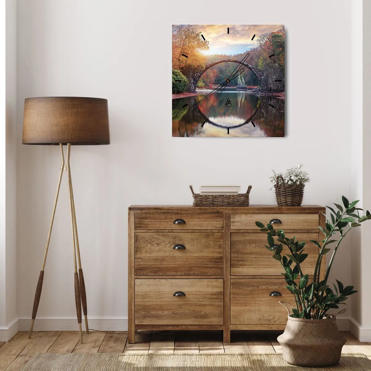 Relógio de parede - Relógio em vidro - Do outro lado do espelho - 30x30 cm