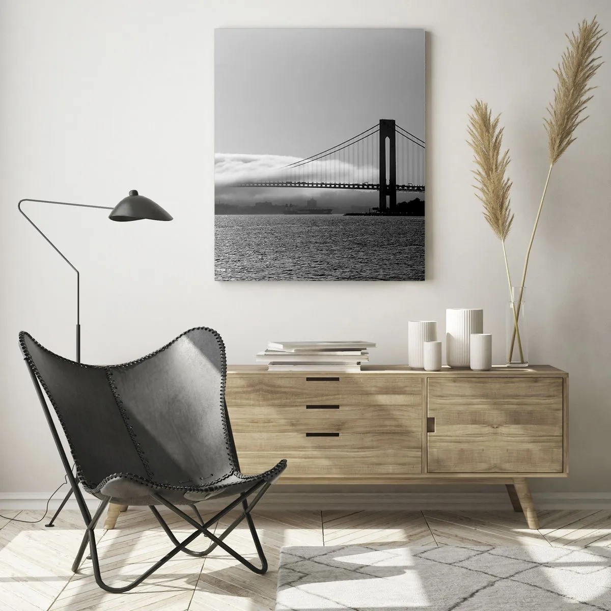 Quadro em vidro - Navegando pelo Golden Gate - 50x70 cm