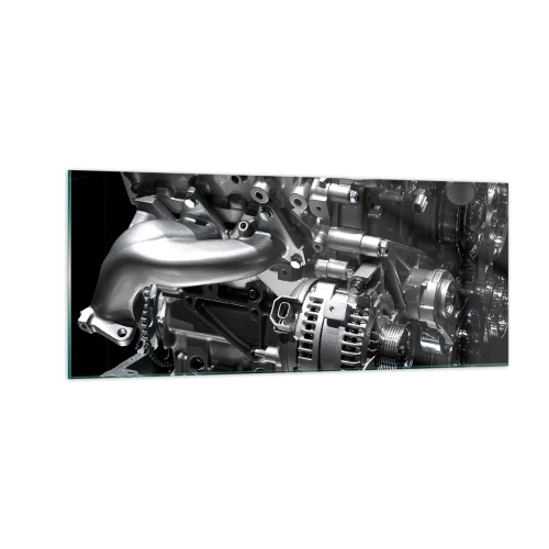 Quadro em vidro - Aço, belo, forte - 100x40 cm