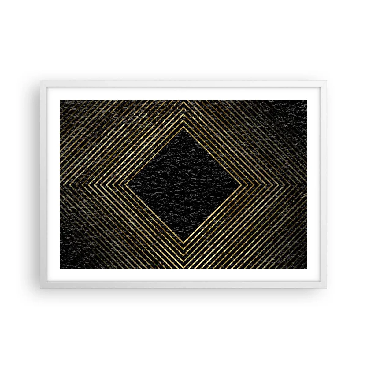 Pôster em moldura branca - Geometria em estilo glamoroso - 70x50 cm