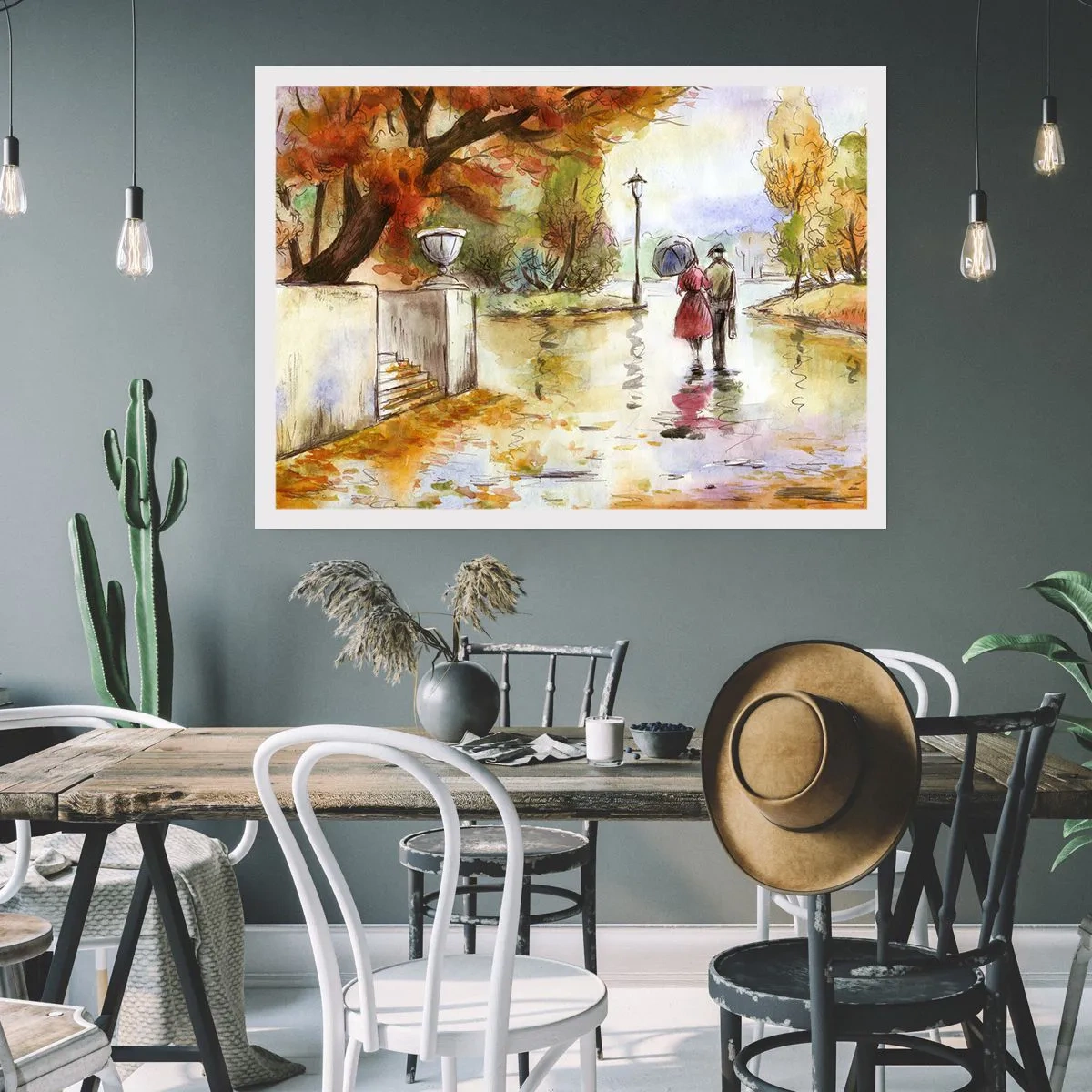 Pôster - Outono romântico no parque - 100x70 cm