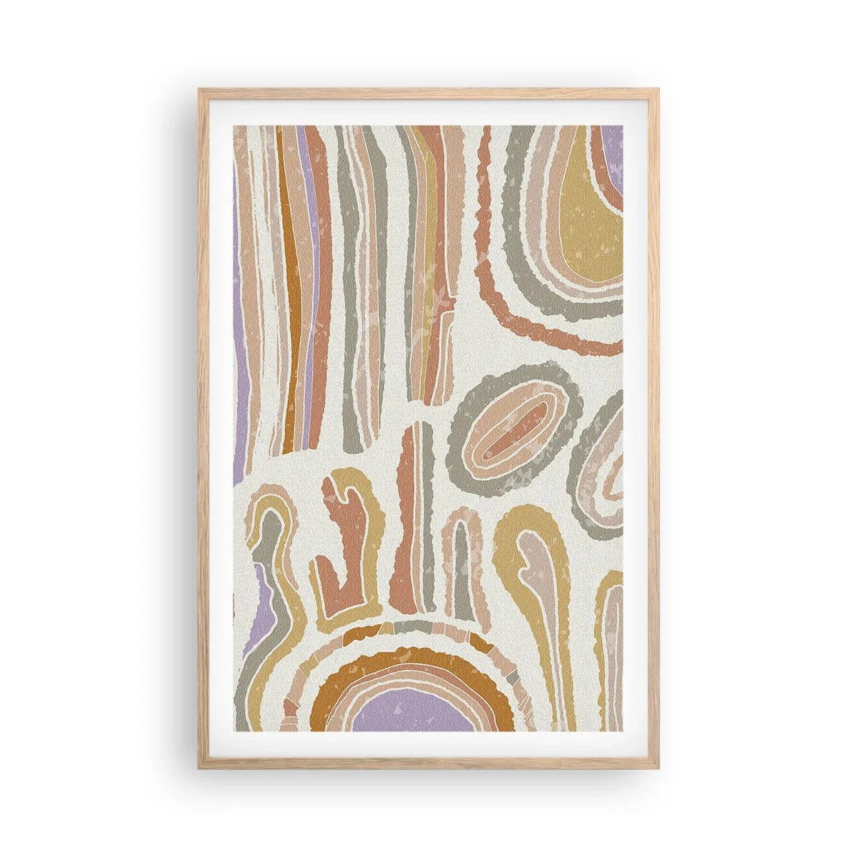 Pôster com moldura de carvalho claro - Secções transversais coloridas - 61x91 cm