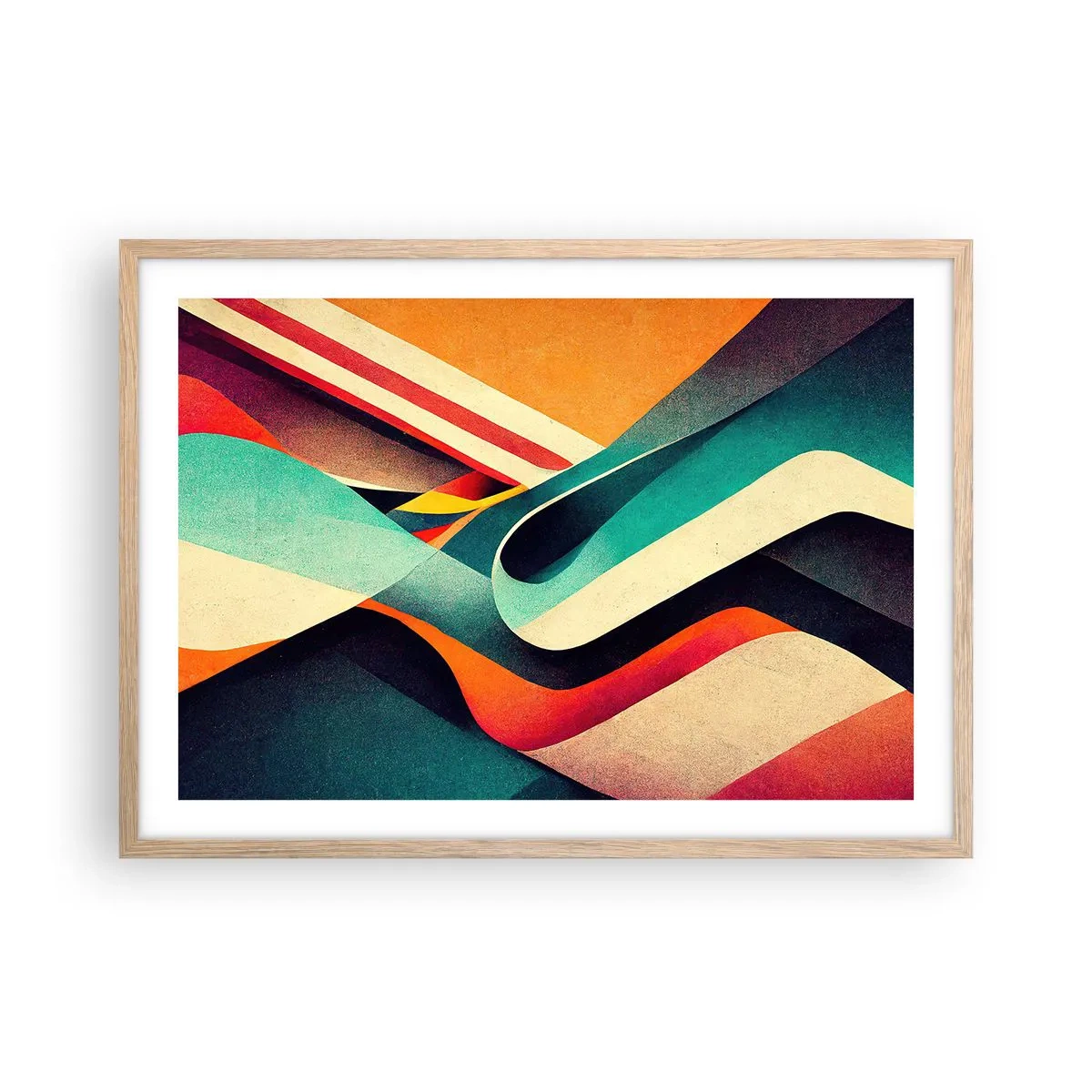 Pôster com moldura de carvalho claro - Composição intensa - 70x50 cm