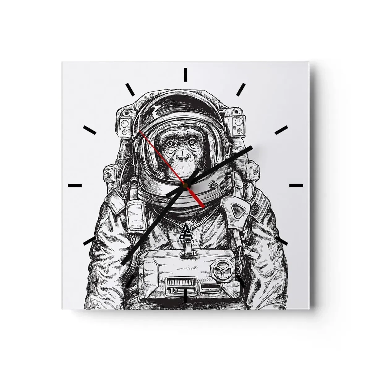 Relógio de parede - Relógio em vidro - Evolução alternativa - 30x30 cm