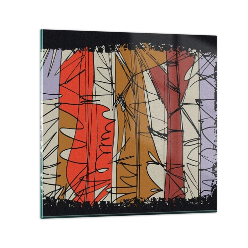 Quadro em vidro - Composição espontânea - 30x30 cm