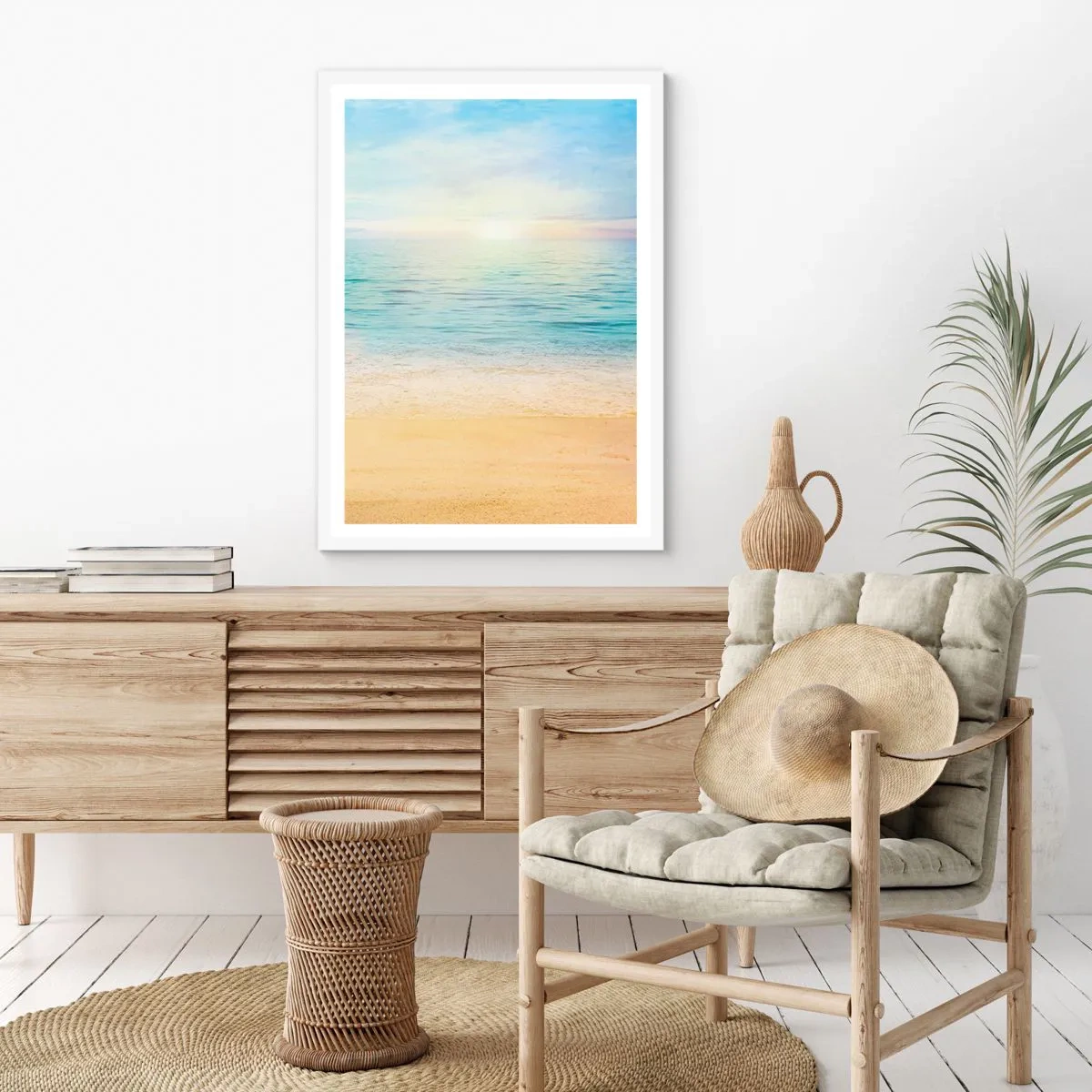 Pôster em moldura branca - Grande azul - 50x70 cm