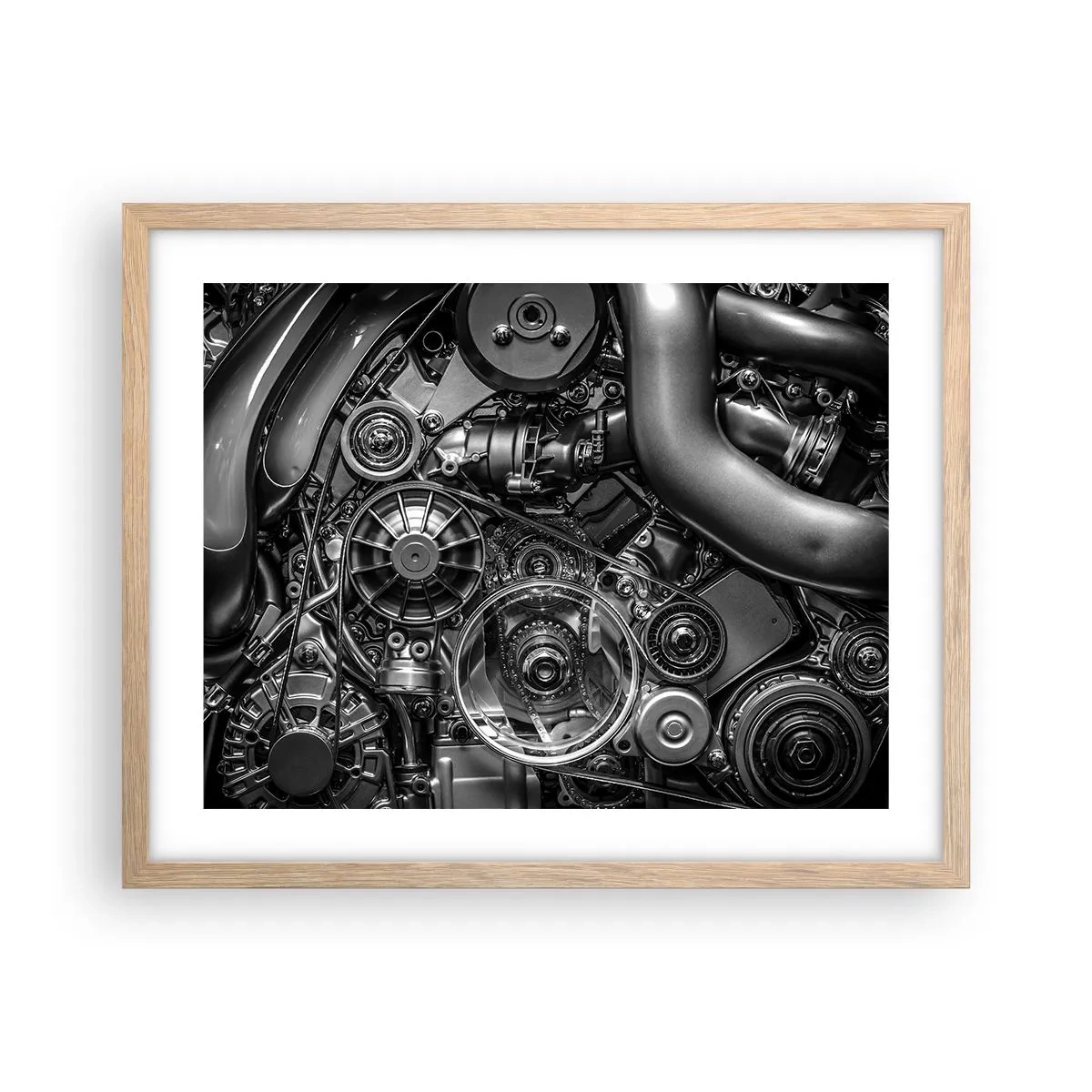 Pôster com moldura de carvalho claro - A poesia da mecánica - 50x40 cm